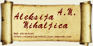 Aleksija Mihaljica vizit kartica